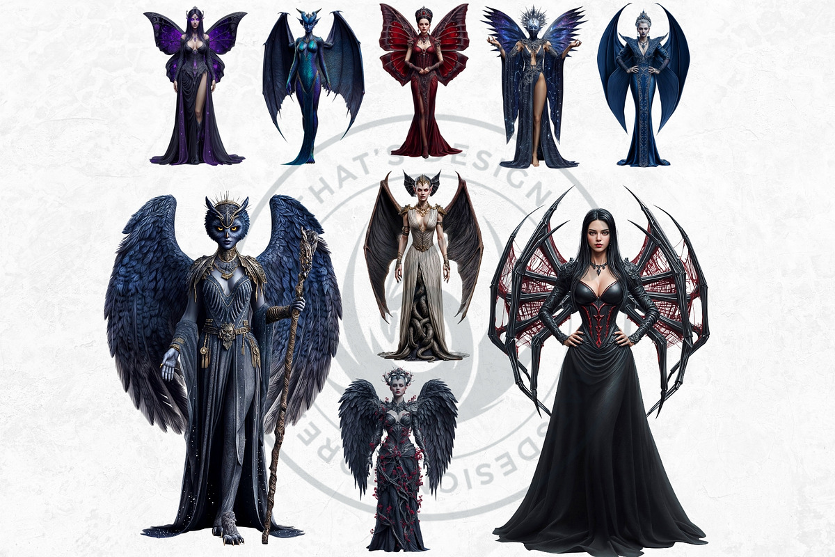 Nocturnal Winged Creatures Clipart, an Illustration by ThatsDesignArt (Photo 7 of 10)