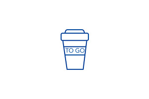 Coffee To Go Cup Line Icon Concept