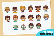 Cartoon Boy Avatar Creation Kit, a Person Illustration by wowu (Thumbnail 4 of 8)