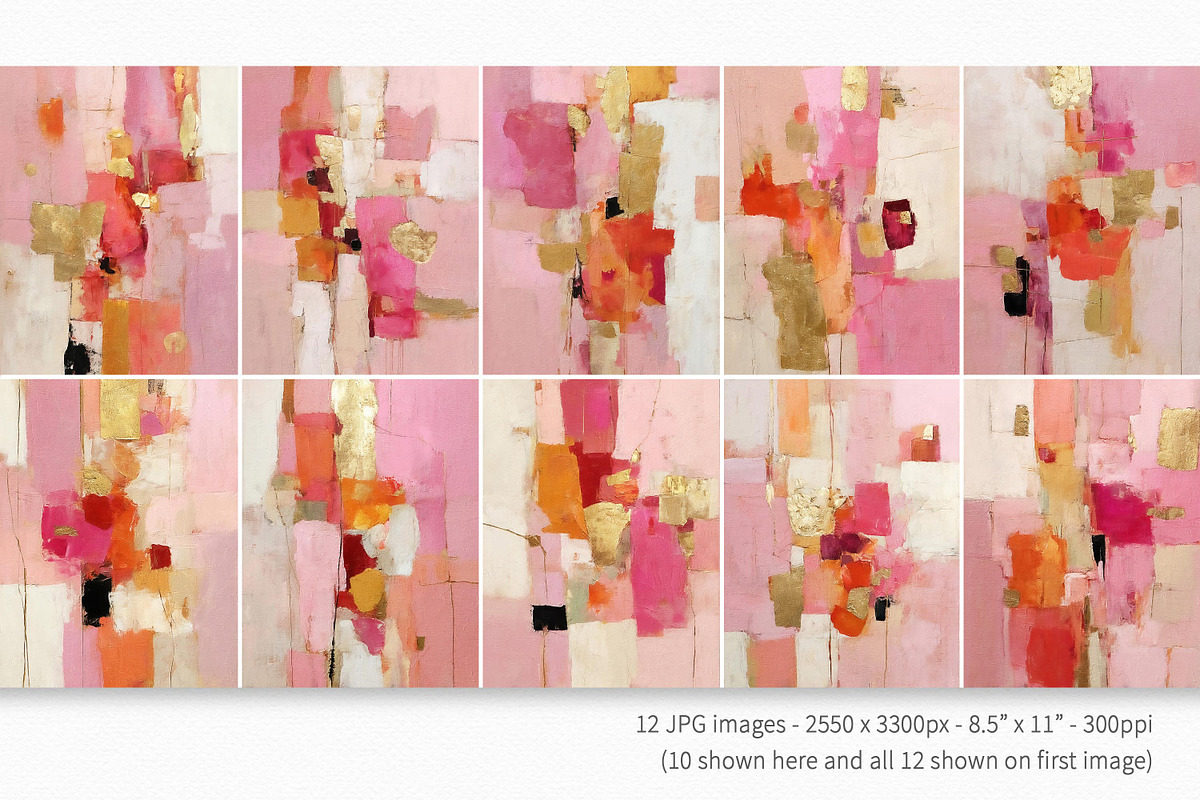 Coral and Gold Abstracts, a Decorative Illustration by rileyBgraphics (Photo 2 of 7)