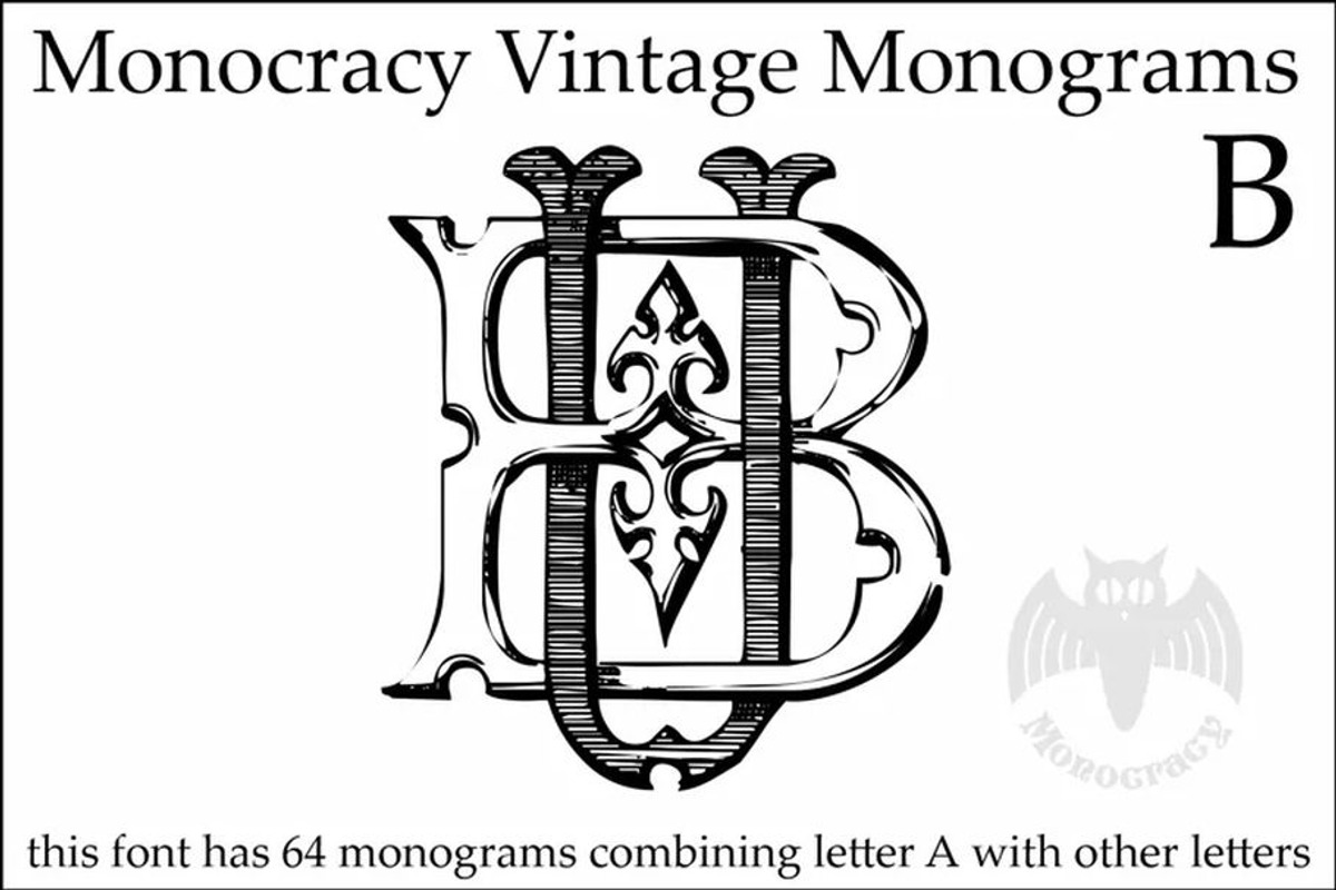 Vintage Monograms B, a Blackletter Font by Intellecta Design (Photo 1 of 2)