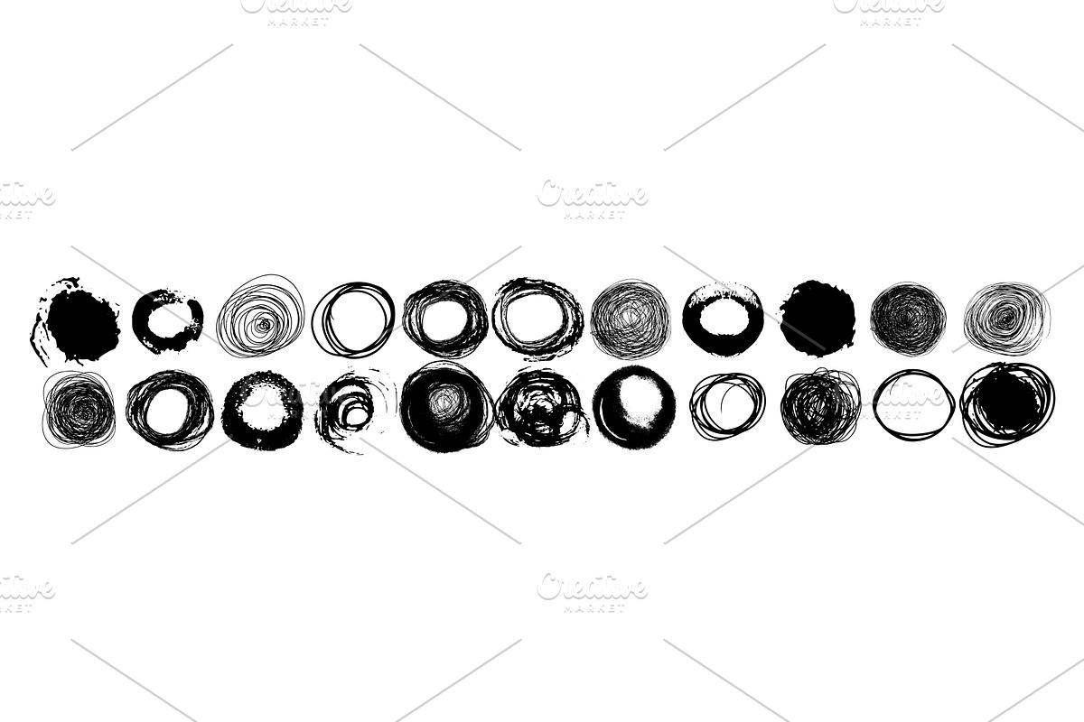 Set of graphic circles handmade. Not, an Object Illustration by Nenahliadava Design