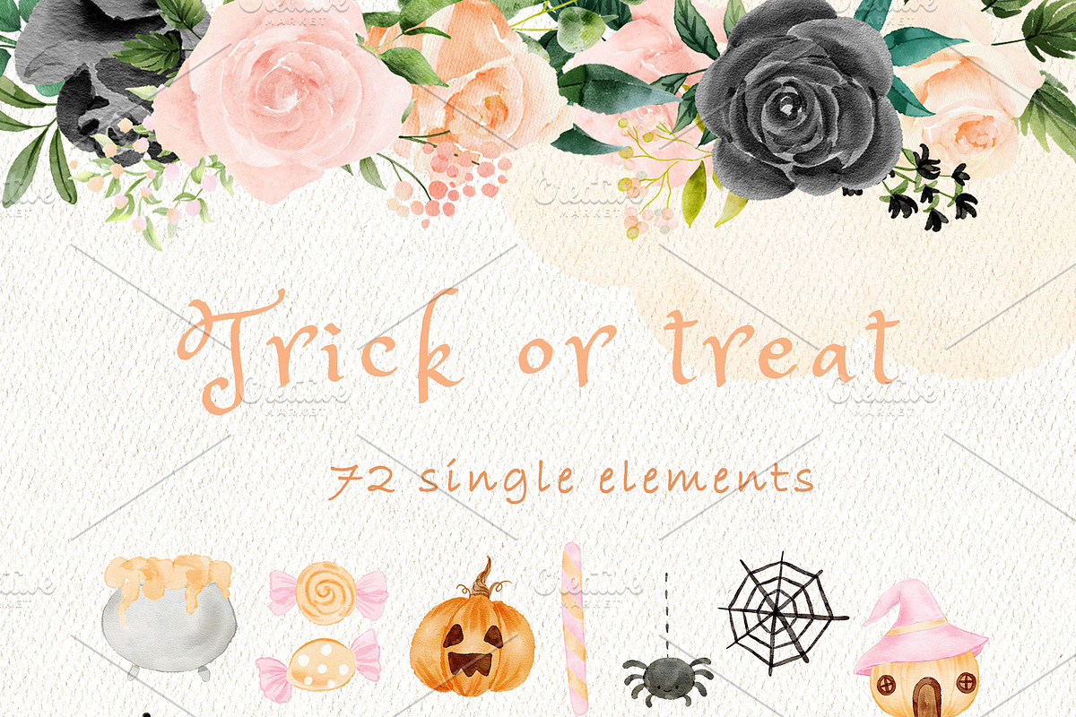 Trick or treat halloween clipart, an Animal Illustration by heyiamalice (Photo 7 of 13)