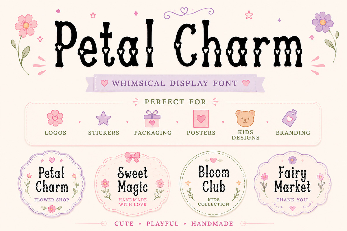 Petal Charm, a Script Font by Wow Magic (Photo 2 of 5)