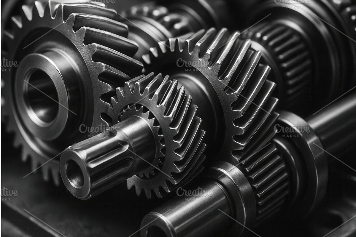 Close-up of interconnected metal, an Illustration by Sergey Kotenev
