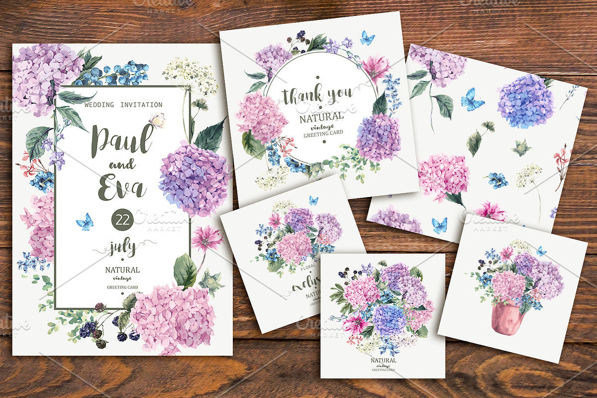 Blooming Hydrangia Cards, a Card Template by Depiano (Photo 2 of 8)