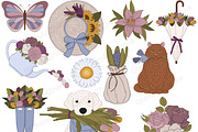 Flower Bouquet Clipart Set, a Seasonal Illustration by GlamArtZhanna (Thumbnail 2 of 5)