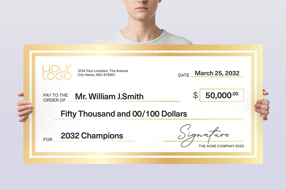 Giant Cheque Template, a Stationery Template by BrandPacks (Photo 4 of 6)