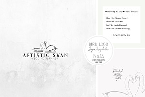 Bird Logo Artistic style Swan 14
