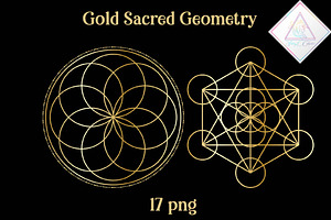 Gold Sacred Geometry Clipart