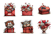 Whimsical valentines day clipart, an Illustration by SinaCreation (Thumbnail 5 of 11)