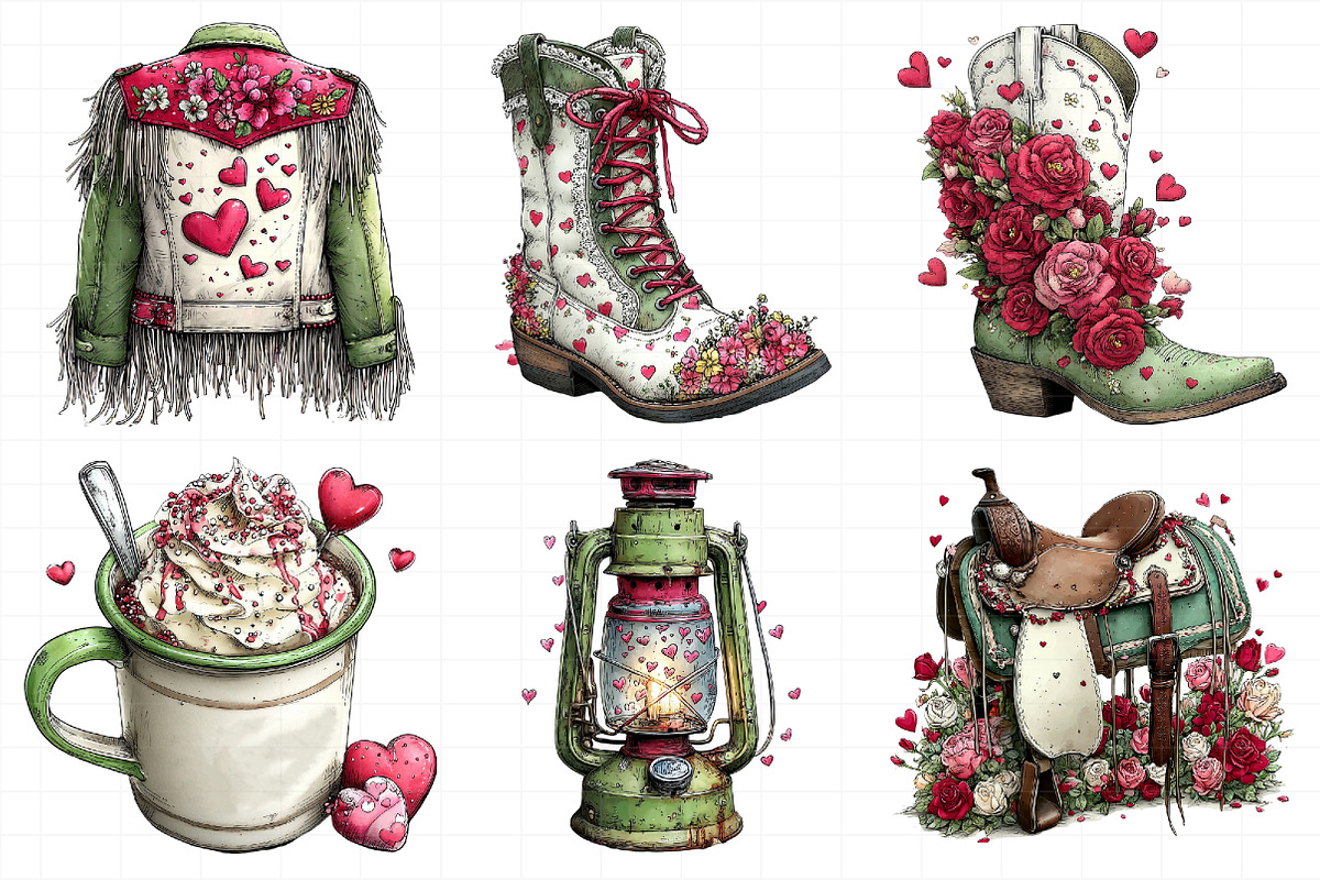 Western Valentine Clipart Bundle, an Illustration by Daily.Designs (Photo 5 of 7)