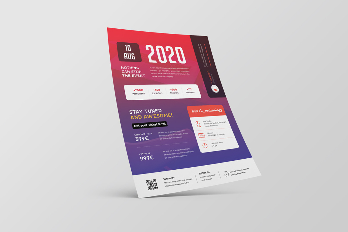 Technology Conference Flyer Template, a Flyer Template by Pro-Gh (Photo 3 of 3)