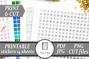 Date Number Planner Stickers, an Illustration by DigitalDesignAI (Thumbnail 1 of 8)
