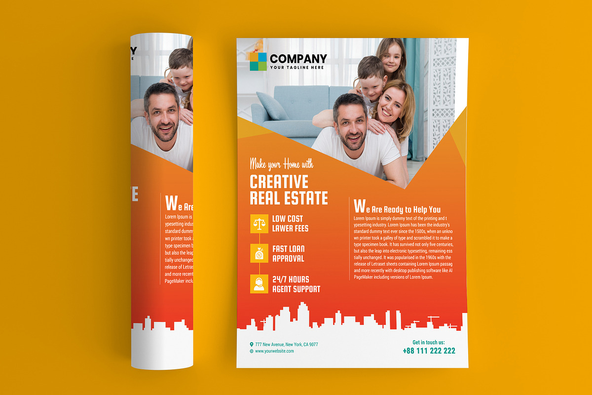 Real Estate flyer Template, a Flyer Template by RiveupDigital (Photo 1 of 3)