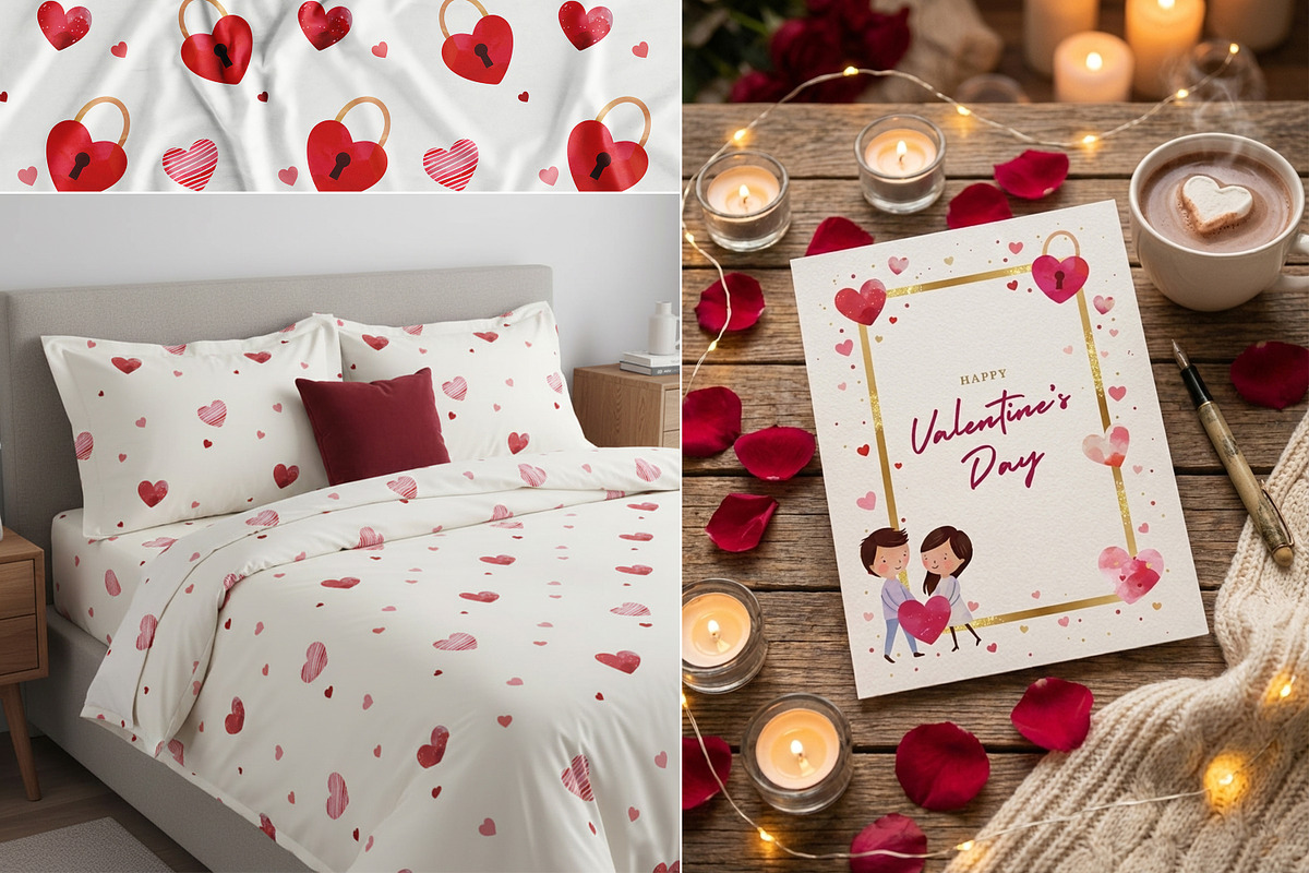 Valentine’s Day Watercolor Love Set, an Illustration by Hanna's ArtLab (Photo 5 of 7)