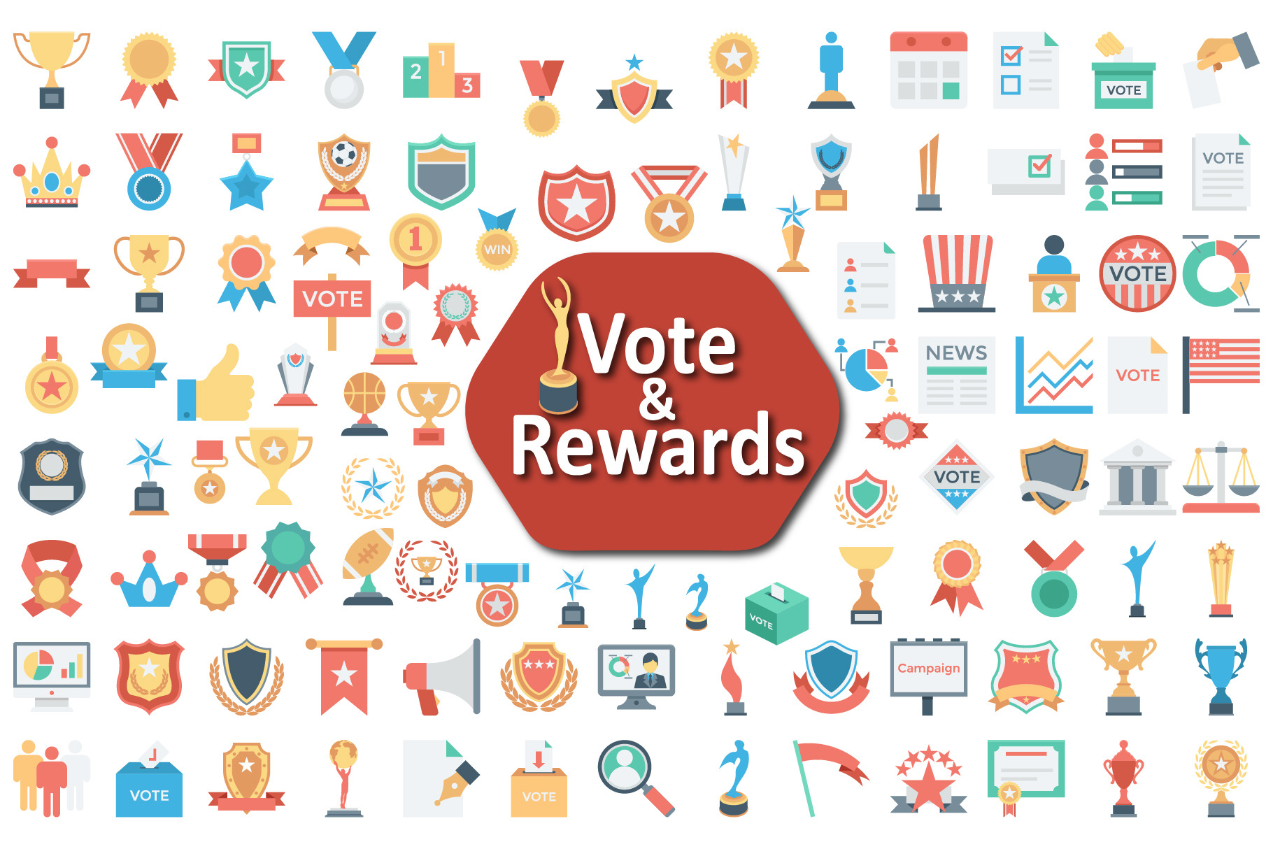 Vote and Rewards Icon collection., an Icon by Vector Portal