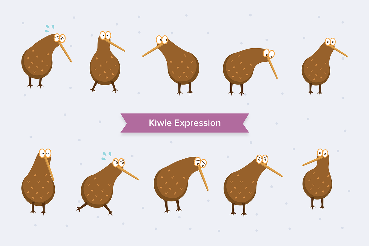 Cute Kiwi The Bird Character, an Animal Illustration by Creatornomic (Photo 3 of 5)