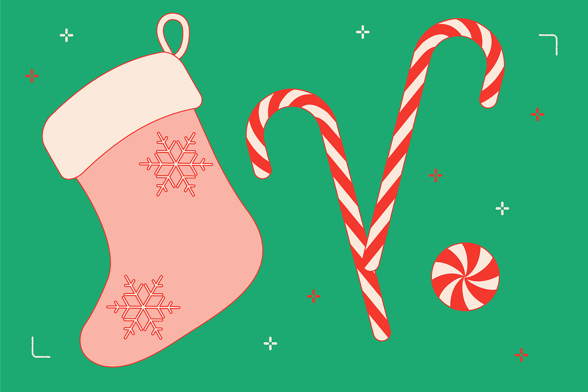 Christmas Decorations Vector, a Decorative Illustration by TheFoodAtlas (Photo 2 of 19)