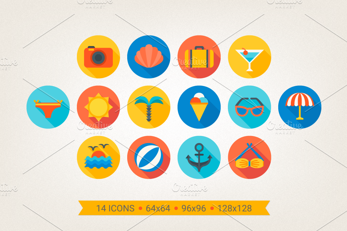 Round travel icons preview 2