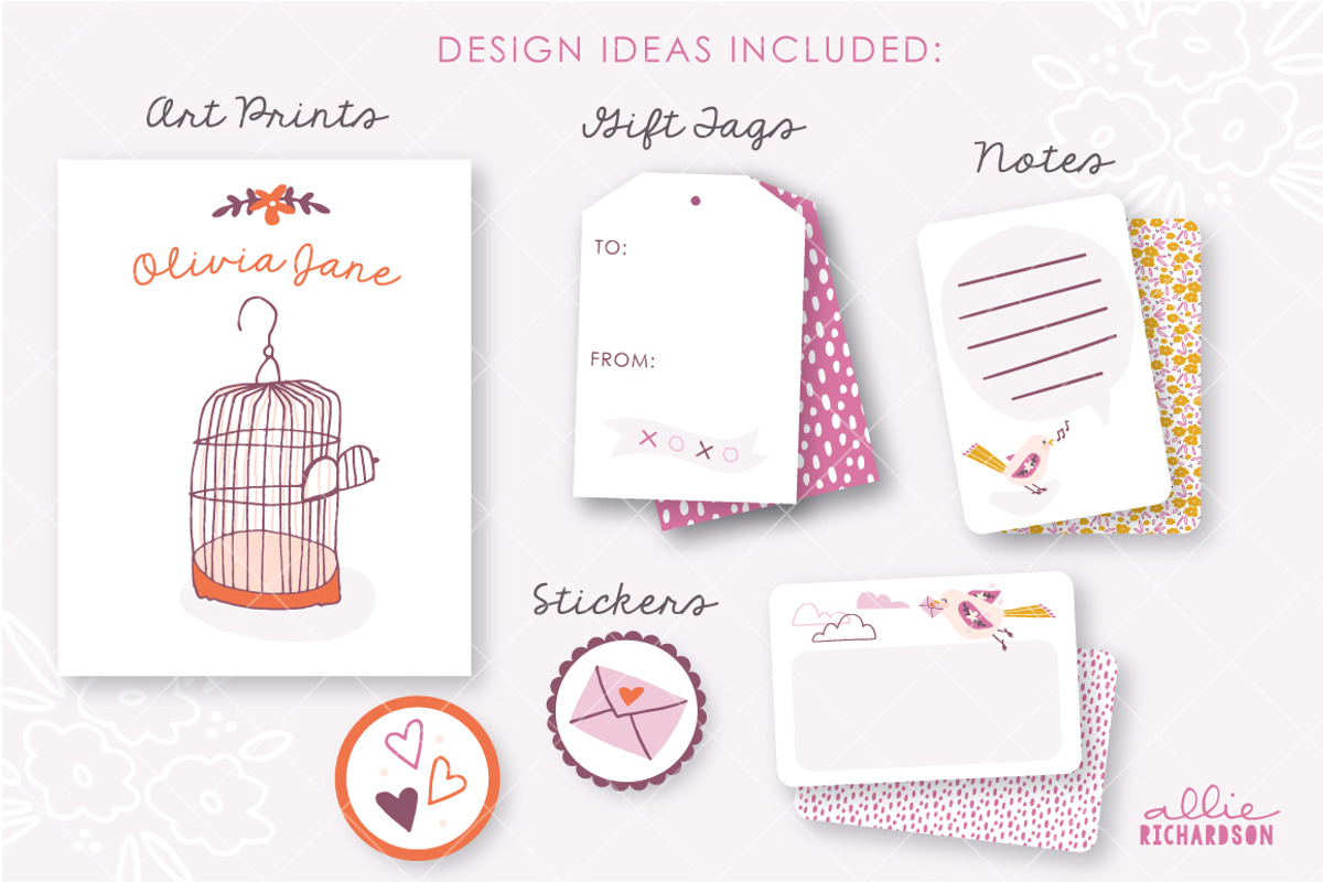 Love Birds | Vector Set, an Object Graphic by Allie Richardson Design (Photo 3 of 4)