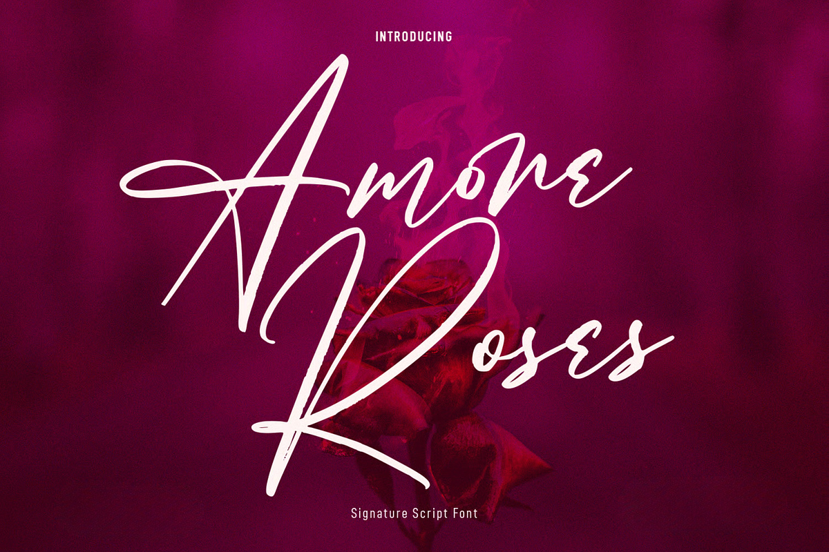 Amore Roses Signature Script Font, a Script Font by MACK 75 (Photo 1 of 4)