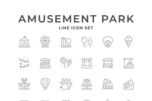 Set line icons of amusement park, an Outline Icon by motorama