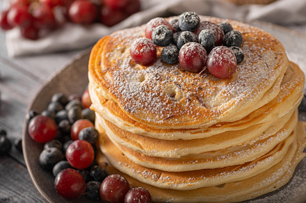 American pancakes with berries, a Food & Drink Photo by Stepanek Photography