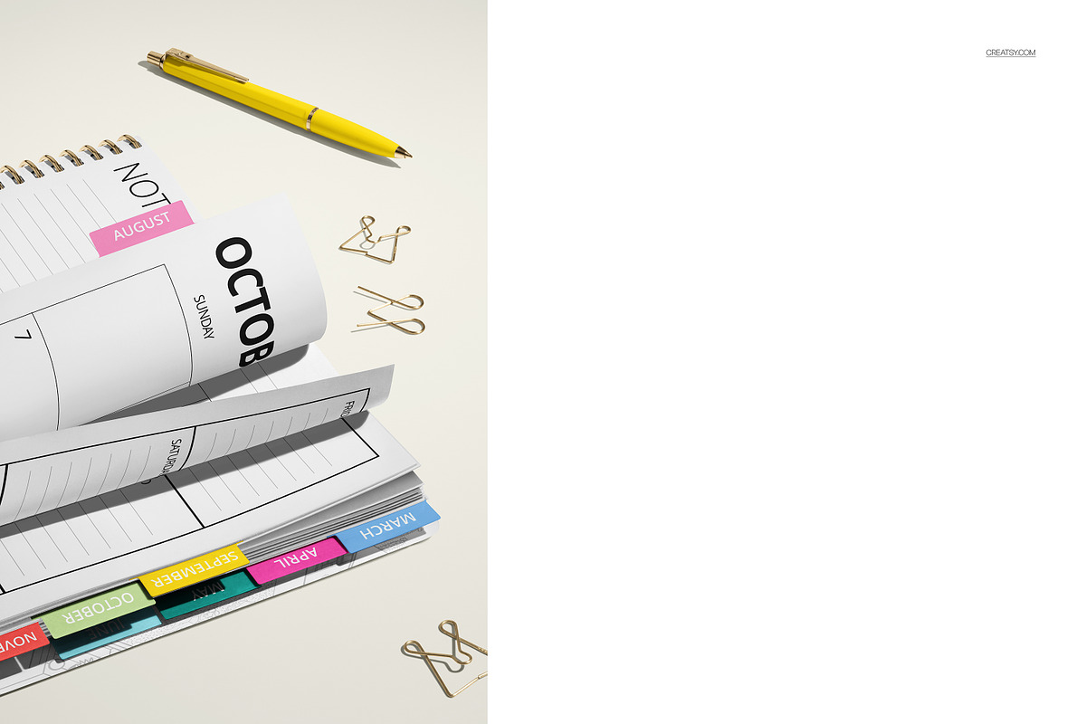 Weekly & Monthly Planner Mockup Set, a Merchandise Mockup by creatsy5 (Photo 7 of 12)