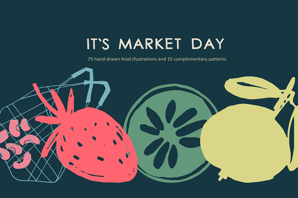 Market Day: 90 Food Illustrations, an Object Graphic by Sveta Pyatigorskaya (Photo 1 of 12)