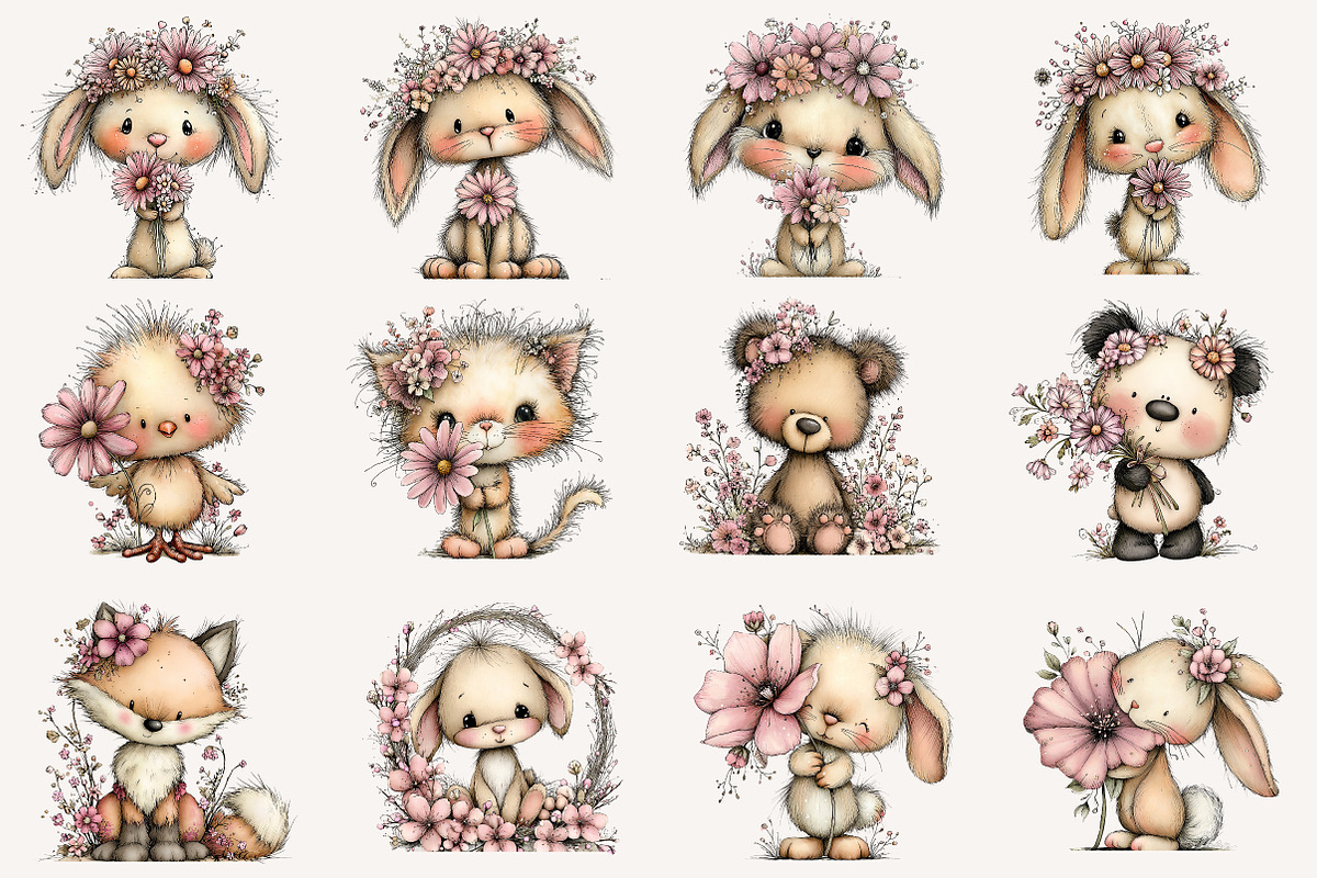 Whimsical spring Animals clipart, an Illustration by Designworld (Photo 2 of 5)