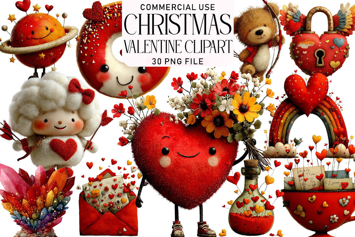 Whimsical Valentine Clipart, an Illustration by Daily.Designs (Photo 1 of 5)