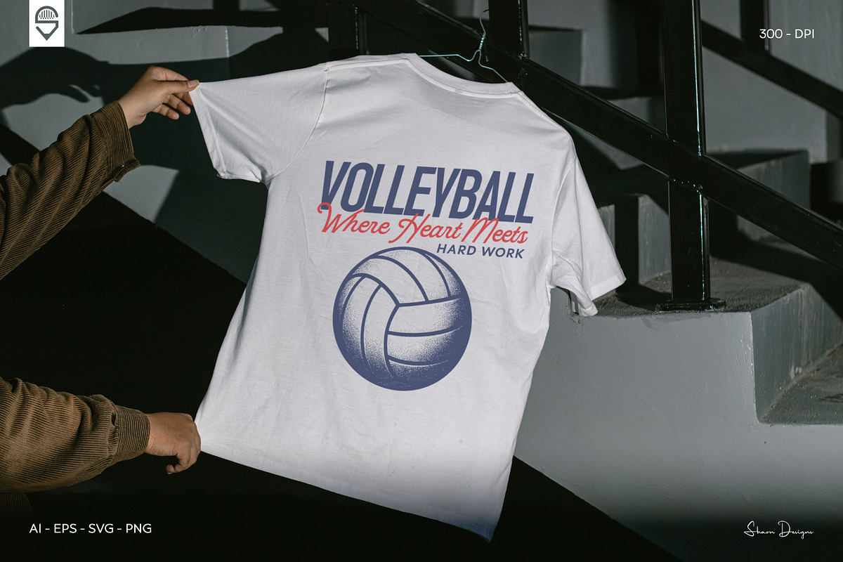 Vintage Volleyball Lover T-Shirt, a Sport Illustration by shaondesigns (Photo 4 of 6)