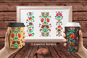 Folk flowers watercolor clipart, a Decorative Illustration by Where summer is (Thumbnail 4 of 8)