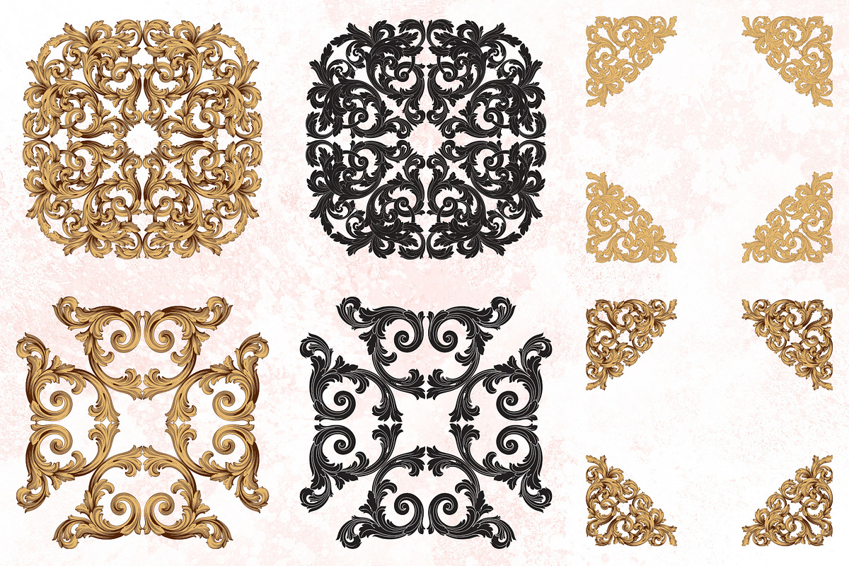 Vector Baroque Ornament elements, a Decorative Illustration by Samira (Photo 10 of 11)