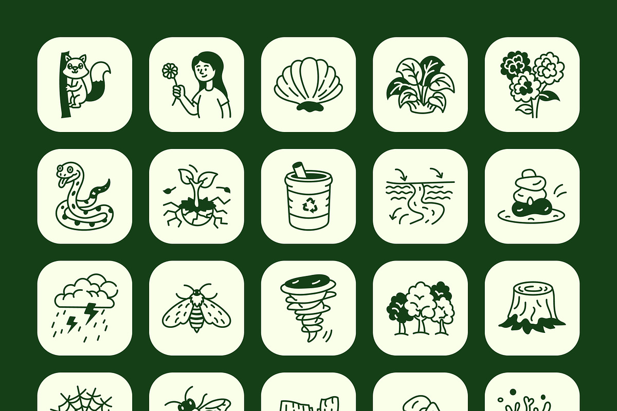 Nature Doodle Icon Set, an Outline Icon by Vectors Market (Photo 8 of 8)