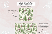 Green Christmas Toile Digital Paper, a Pattern Graphic by Paper & Pattern Studio (Thumbnail 3 of 9)