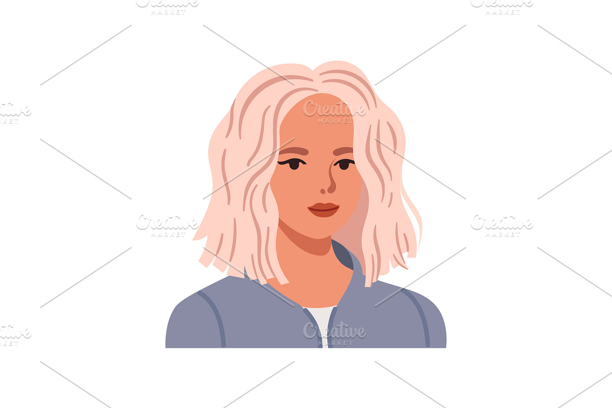 Modern woman portrait with blunt lob, a Person Illustration by Yayasya (Photo 2 of 3)