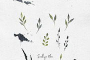 Leaves and watercolor shapes, a Decorative Illustration by Maria's little shop (Thumbnail 3 of 10)