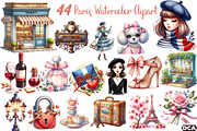 Ooh LaLa Paris Watercolor Clipart, an Illustration by DreamCafeArt (Thumbnail 1 of 7)