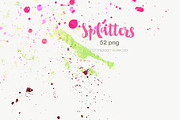 Watercolor paint brush splatters ink, a Texture Graphic by FOXYdigitalart (Thumbnail 5 of 9)