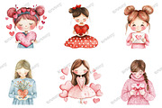 Valentine Cute Girl Clipart, an Illustration by designcity5 (Thumbnail 3 of 5)