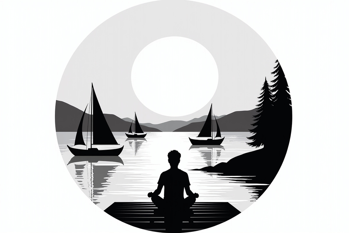 Mindful Lake Meditation Set, an Illustration by Designs_River (Photo 3 of 9)