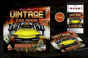 Vintage Car Flyer Canva Template