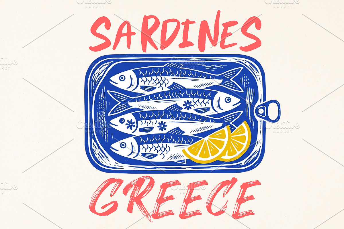 Summer Sardines Greece PNG, a Seasonal Illustration by Canvas Craft (Photo 1 of 7)