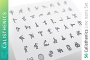 Calisthenics Line Icons Set, an Outline Icon by Voysla's Shop (Thumbnail 1 of 4)