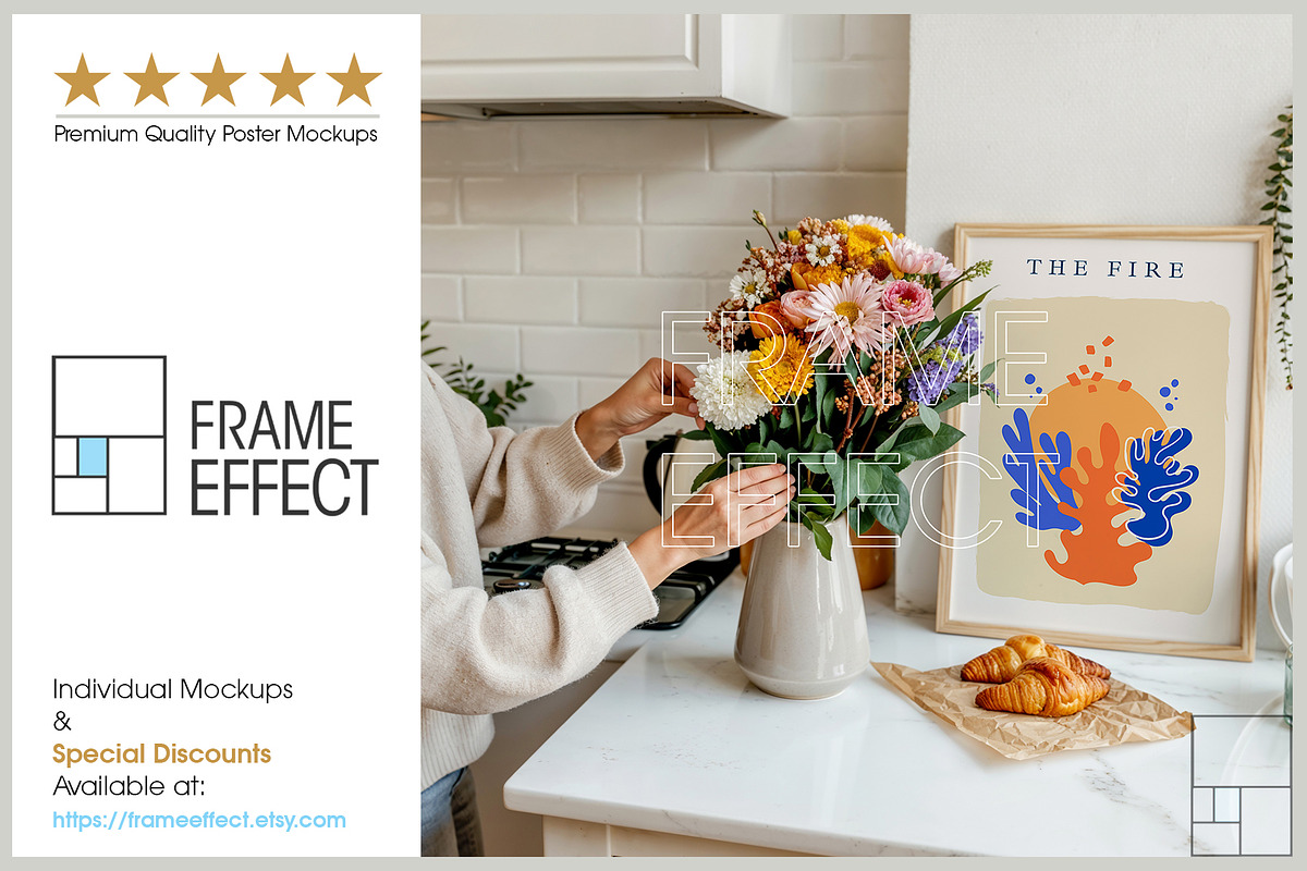 6 Floral Poster Mockups Bundle, a Household Mockup by Frame Effect (Photo 4 of 8)