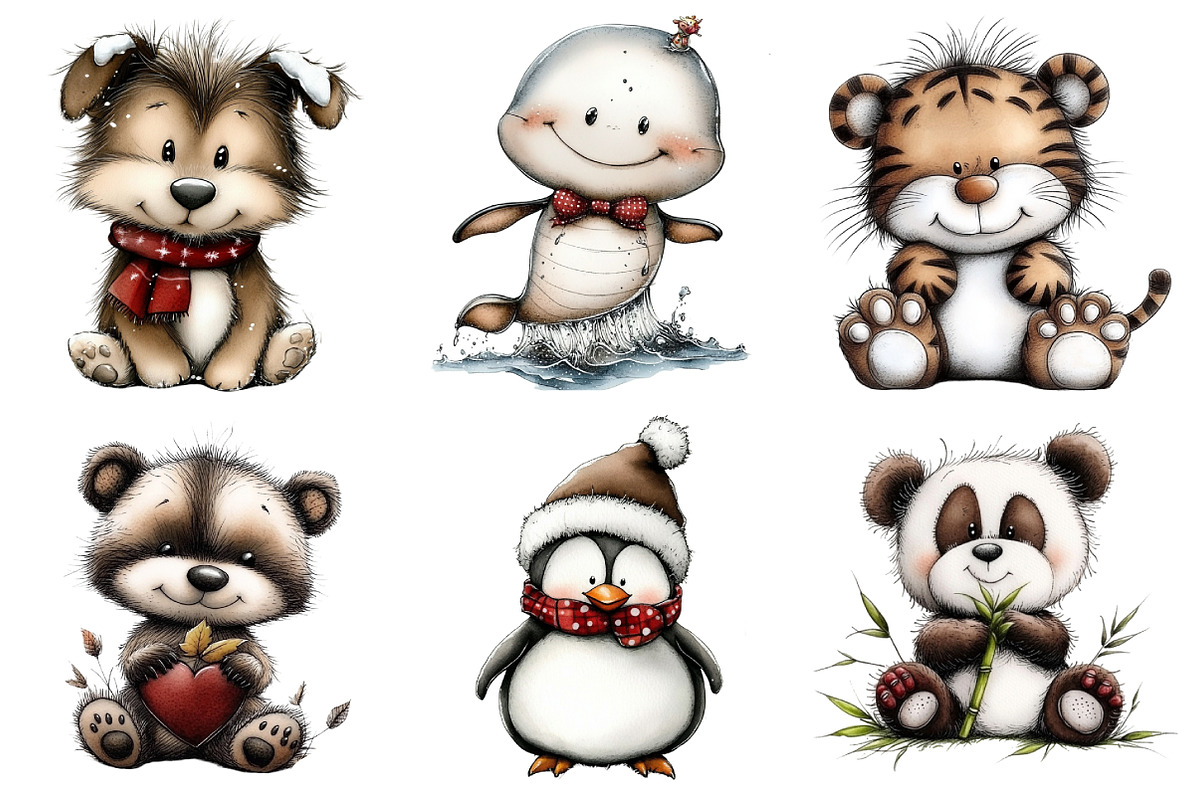 Baby Animal Clipart Bundle, an Illustration by Daily.Designs (Photo 2 of 5)