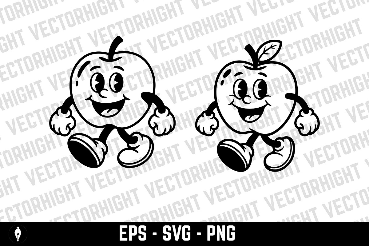 Mascot of a cheerful apple, a Food Illustration by Vectorhight (Photo 3 of 3)