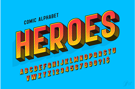 Trendy Bubble comical alphabet, an Illustration by Revelstockart